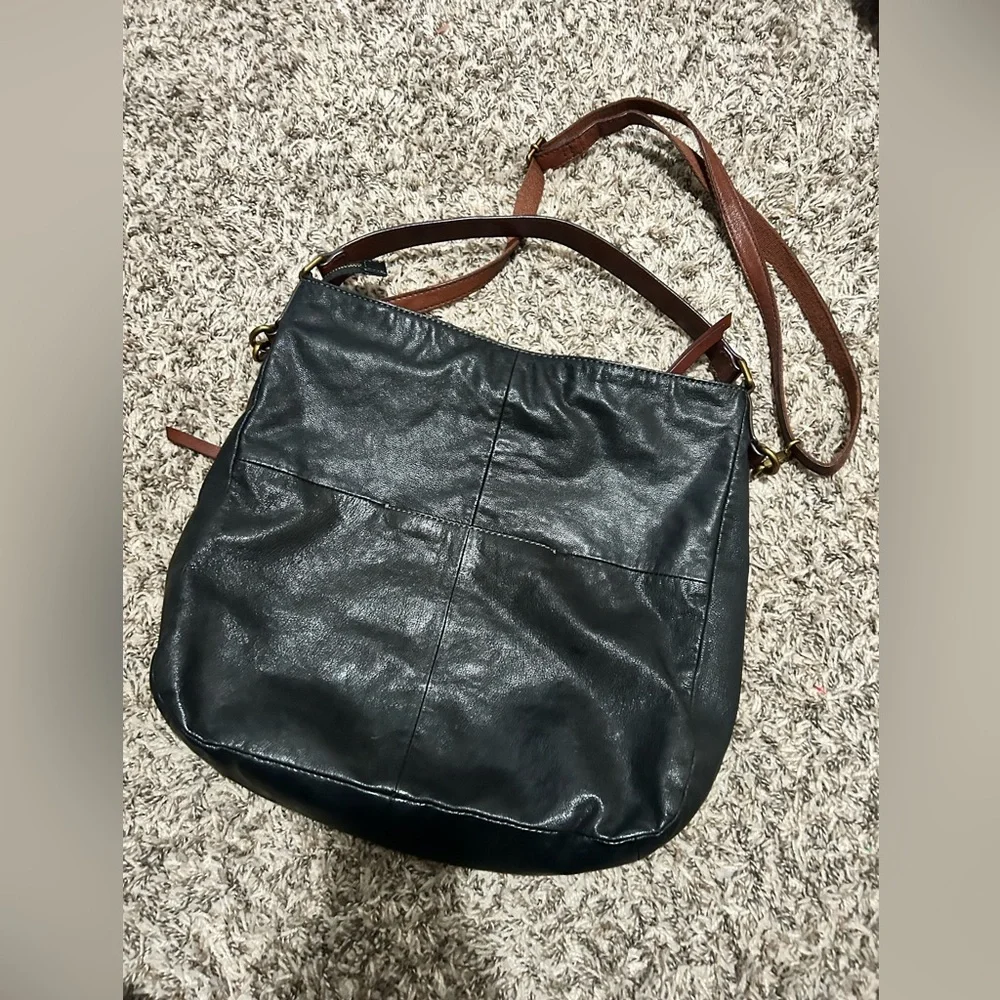 Fossil Corey Hobo Bag Black Leather Shoulder Bag